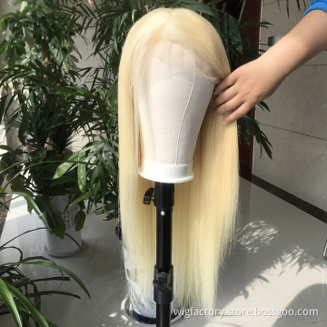Silky Straight Brazilian Hair blonde 613 lace front wig human hair, 613 wig vendor in Xuchang